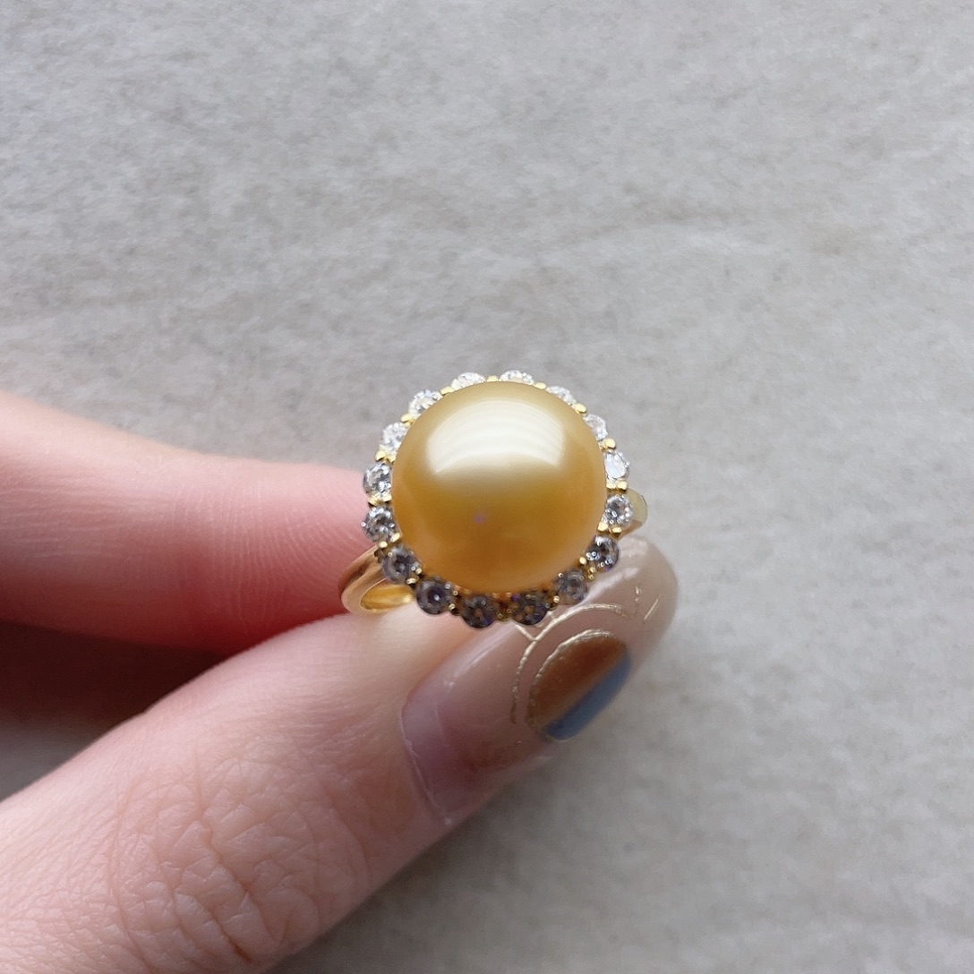 海水珍珠戒指73银S925镶嵌