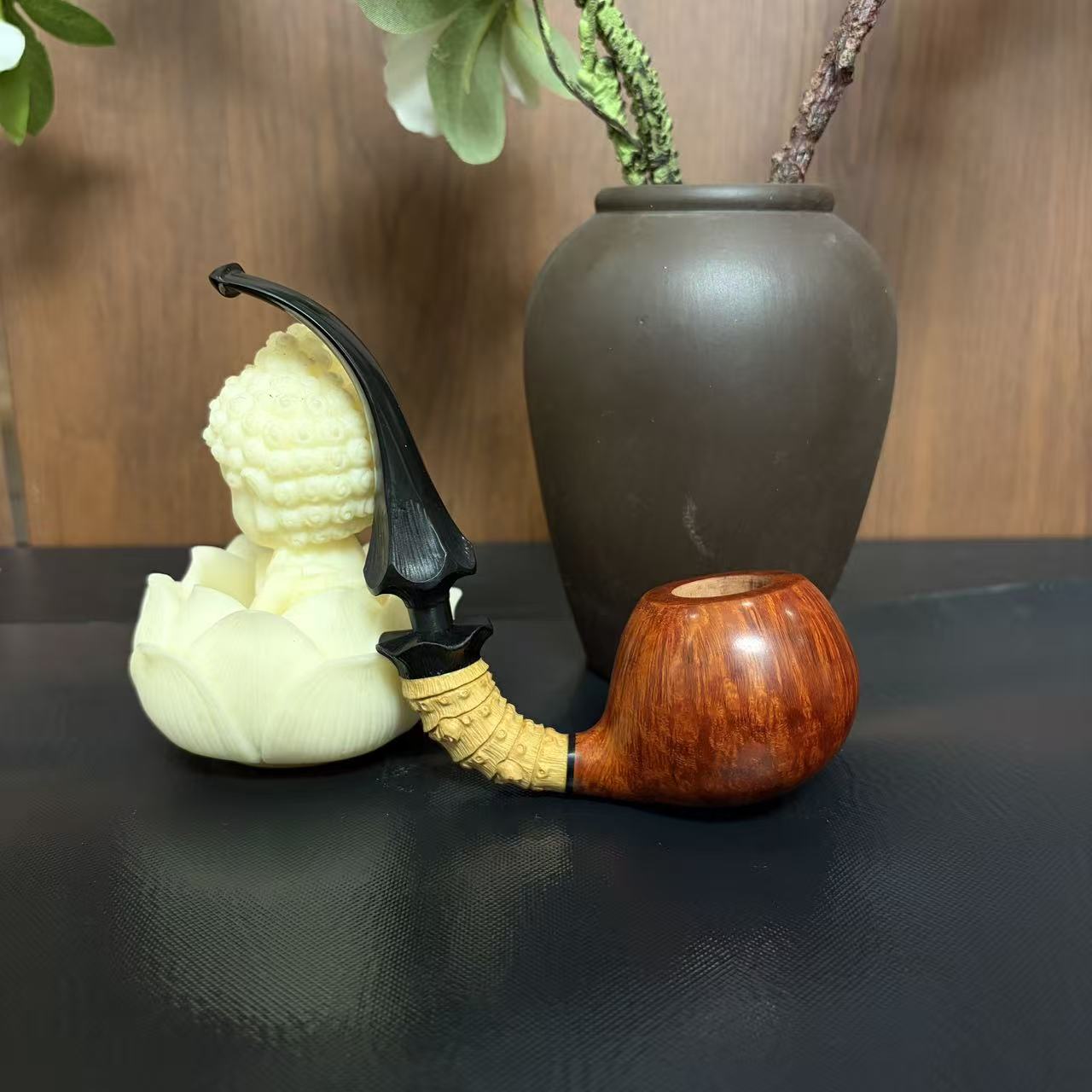 进口石楠木手工医生同款竹节苹果斗烟斗