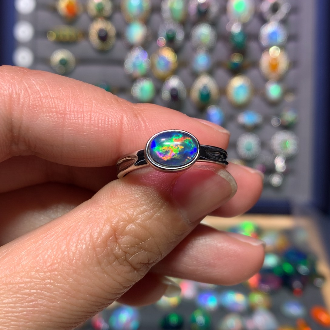 欧泊戒指款式银S925镶嵌1****4