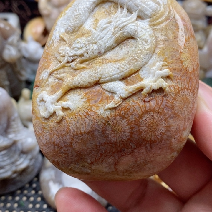 硅化珊瑚（珊瑚玉）颈饰未镶嵌