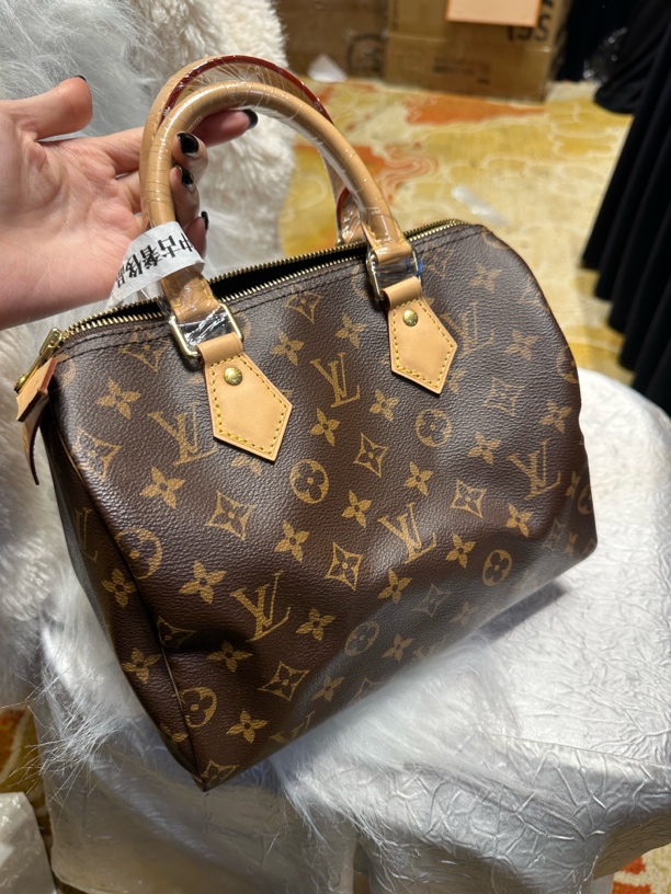99新 LouisVuitton/路易威登 大吉中古/包展/speedy 25老花手拎包