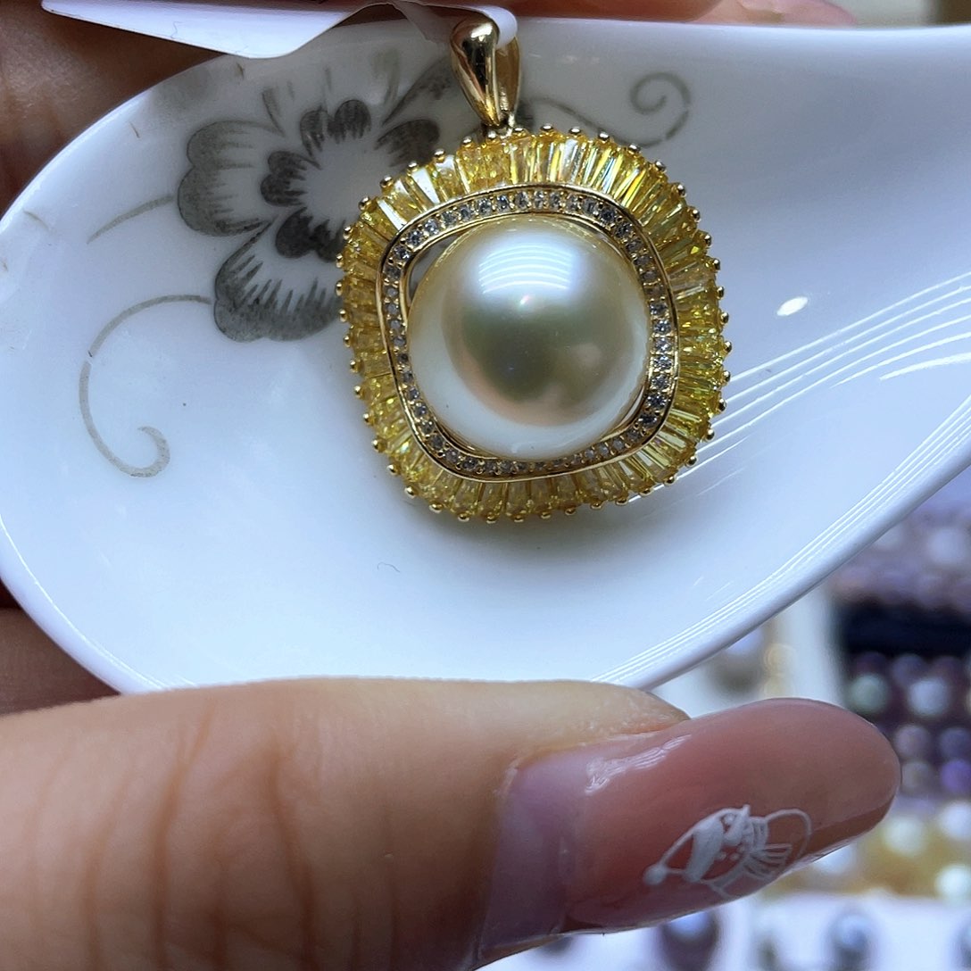 海水珍珠颈饰银S925镶嵌