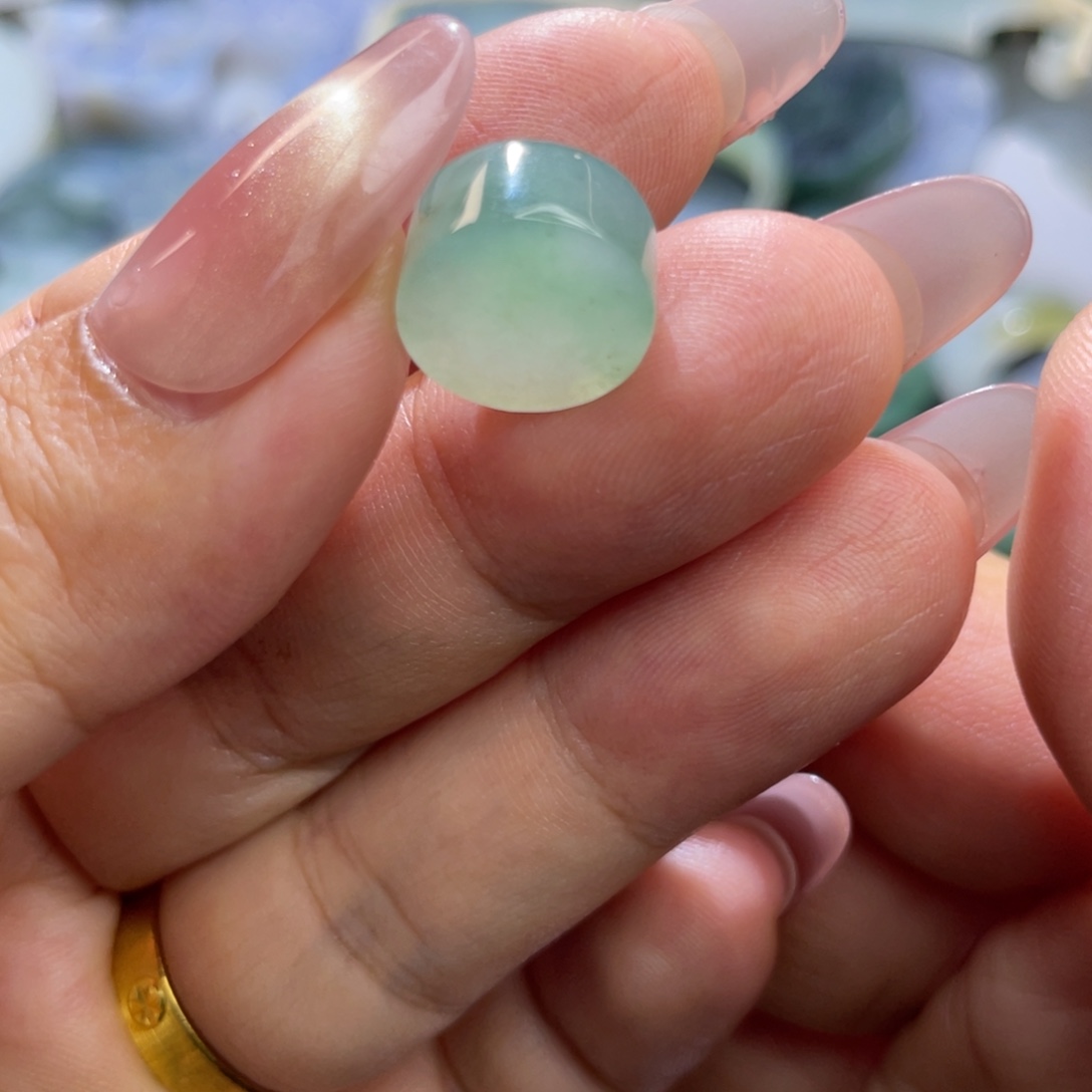 定制翡翠未镶嵌天然翡翠冰甜绿平安扣