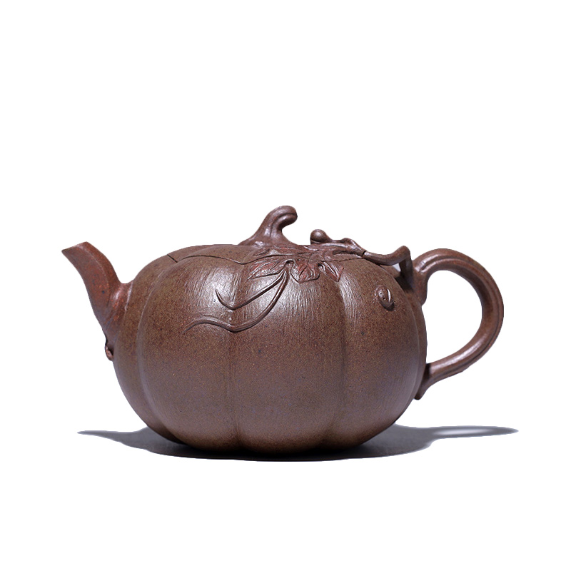 大吉羊柴烧 宜兴壶茶壶 本山绿泥满园瓜语180ml徐顺伟
