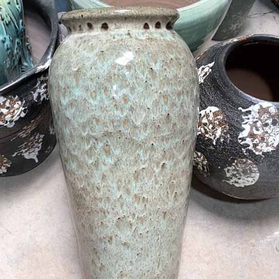 紫砂花盆口14高度41羽毛处理