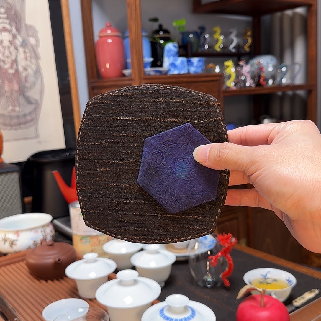 笑****。慢蓝香云纱壶垫子慢蓝