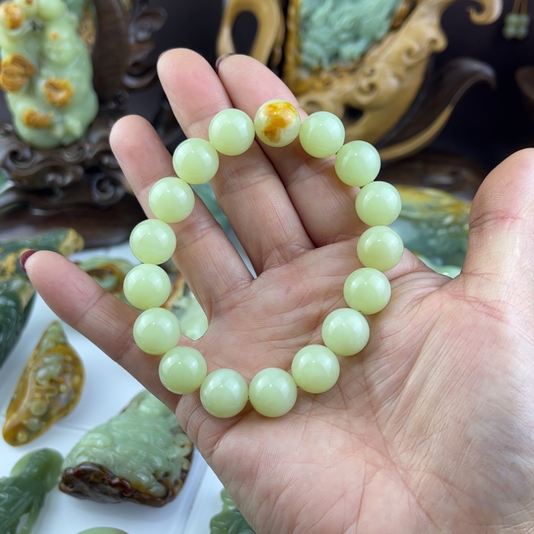 岫岩河磨玉（透闪石质玉）手串未镶嵌