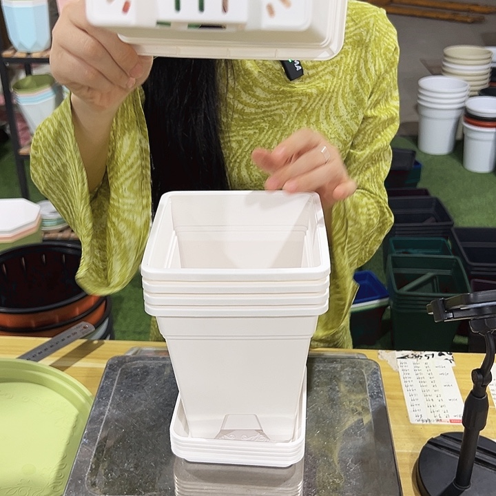 正品方盆口16高18白色5个带托