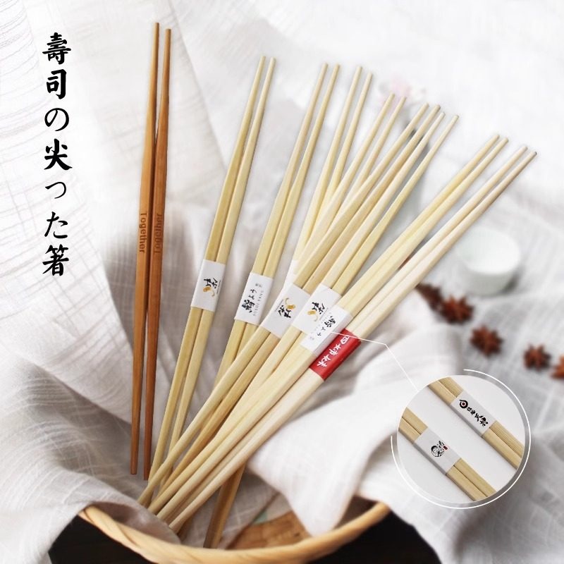 润美日式双生天然竹筷尖头一次性筷子两头尖外卖餐厅竹筷定制筷