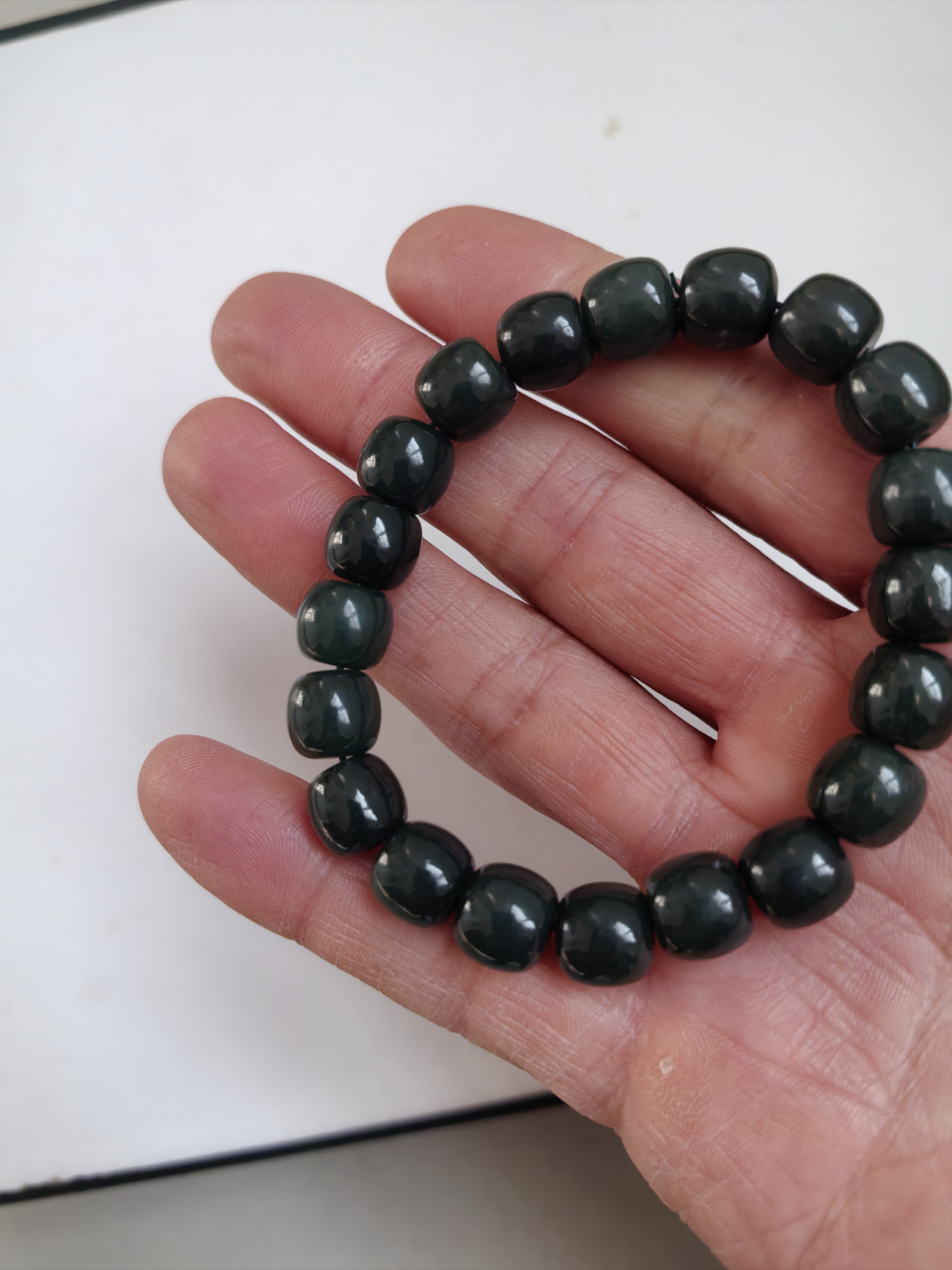 和田玉卡10青玉手串