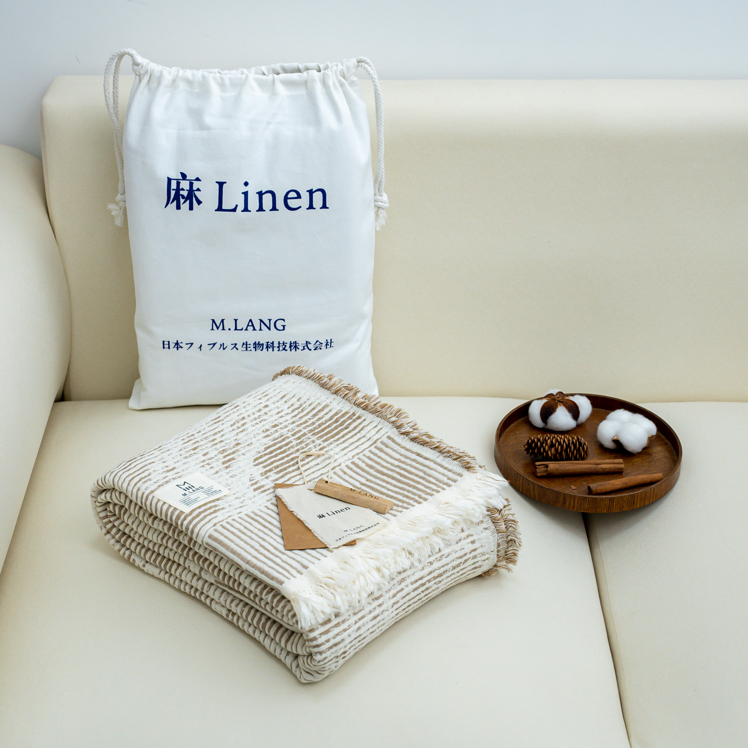 【京会社】棉麻流苏盖毯森荫