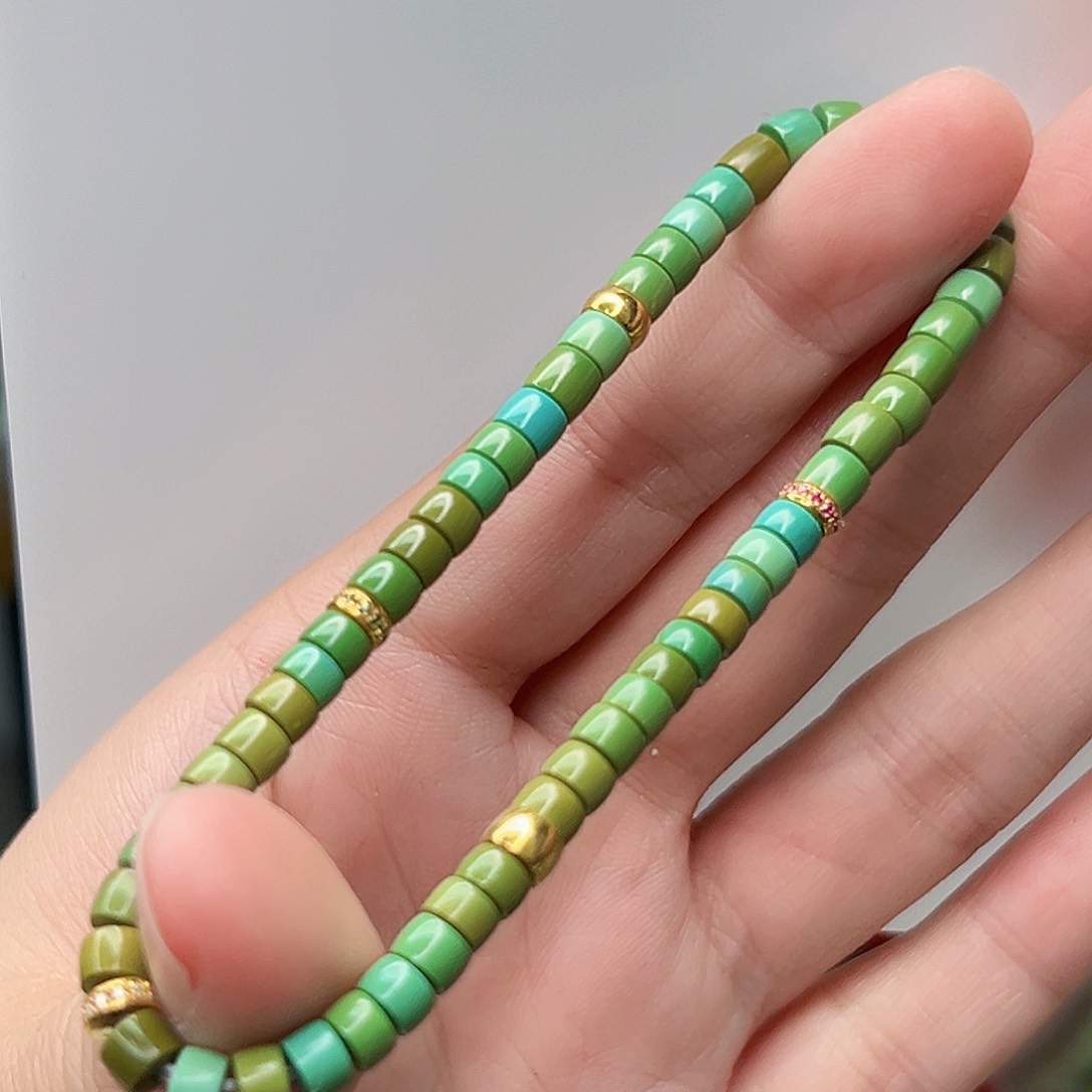 绿松石珠宝奇石18K金镶嵌L*