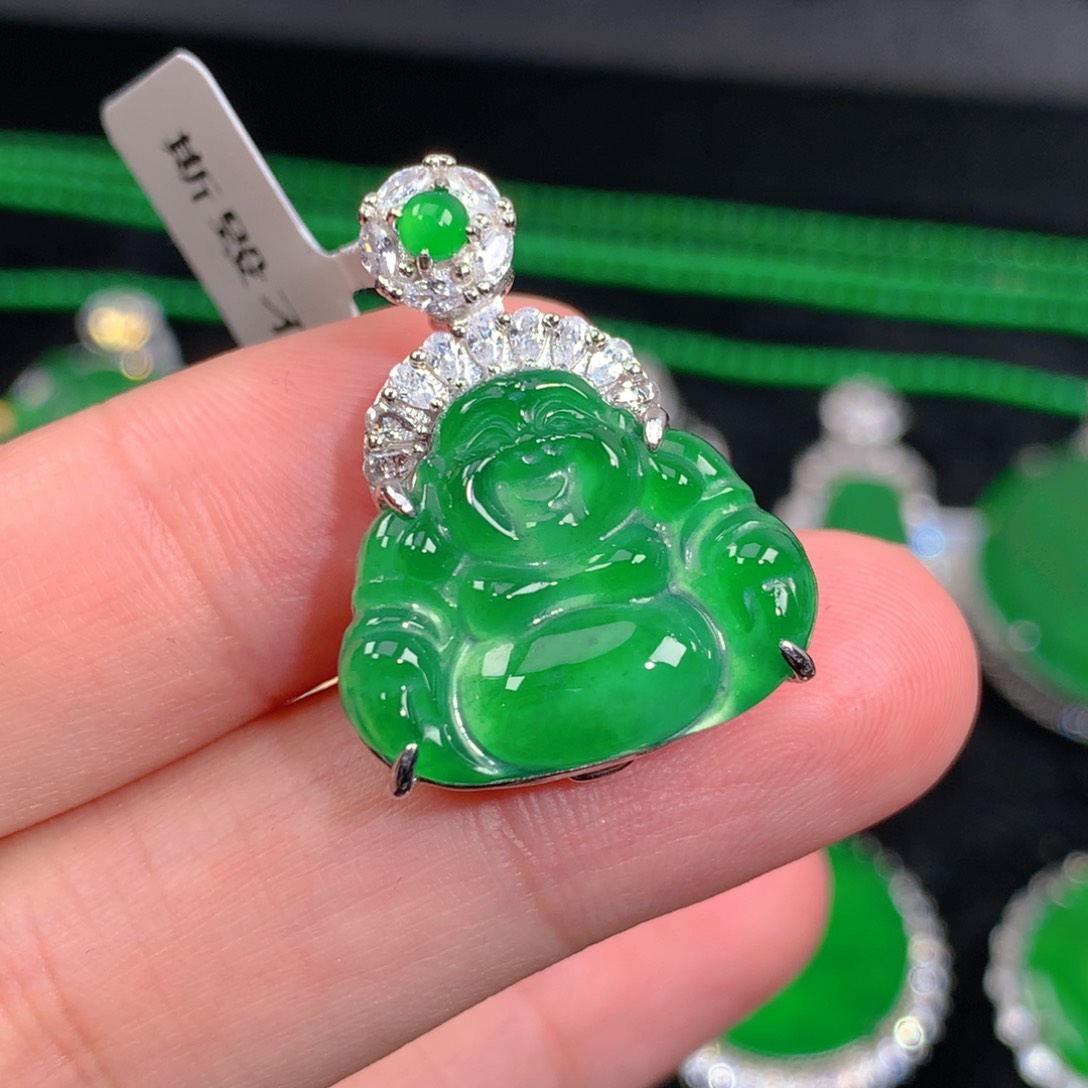 翡翠吊坠(不含链)银S925镶嵌