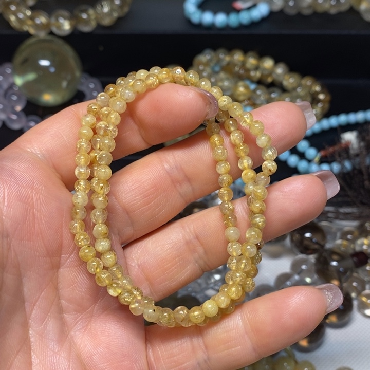 发晶手链未镶嵌天然钛晶手链