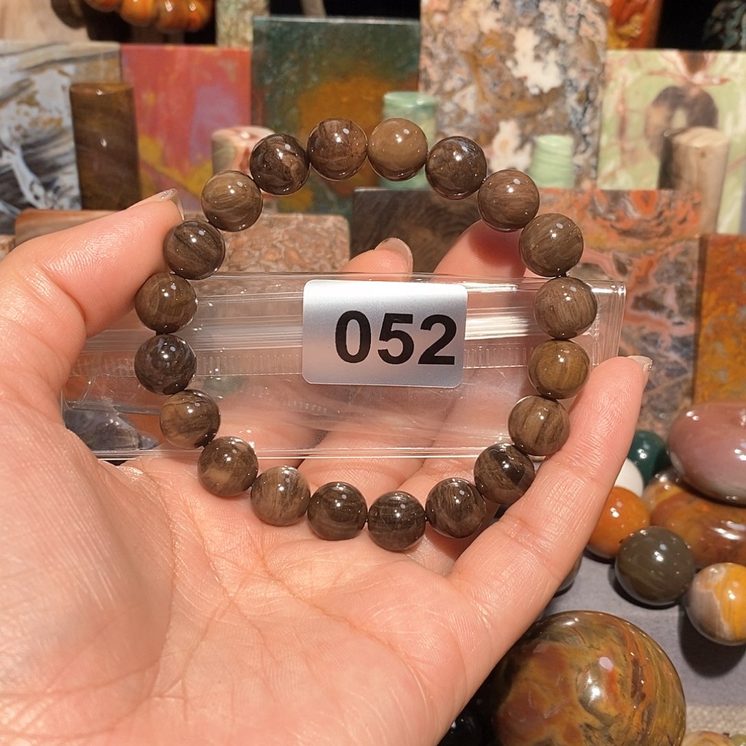 未镶嵌天然北票硅化玉手串卡10.9硅化玉