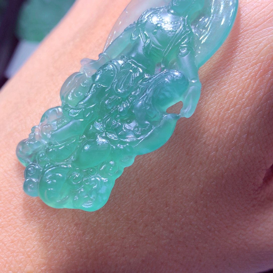 定制翡翠未镶嵌天然翡翠A货毛货挂件