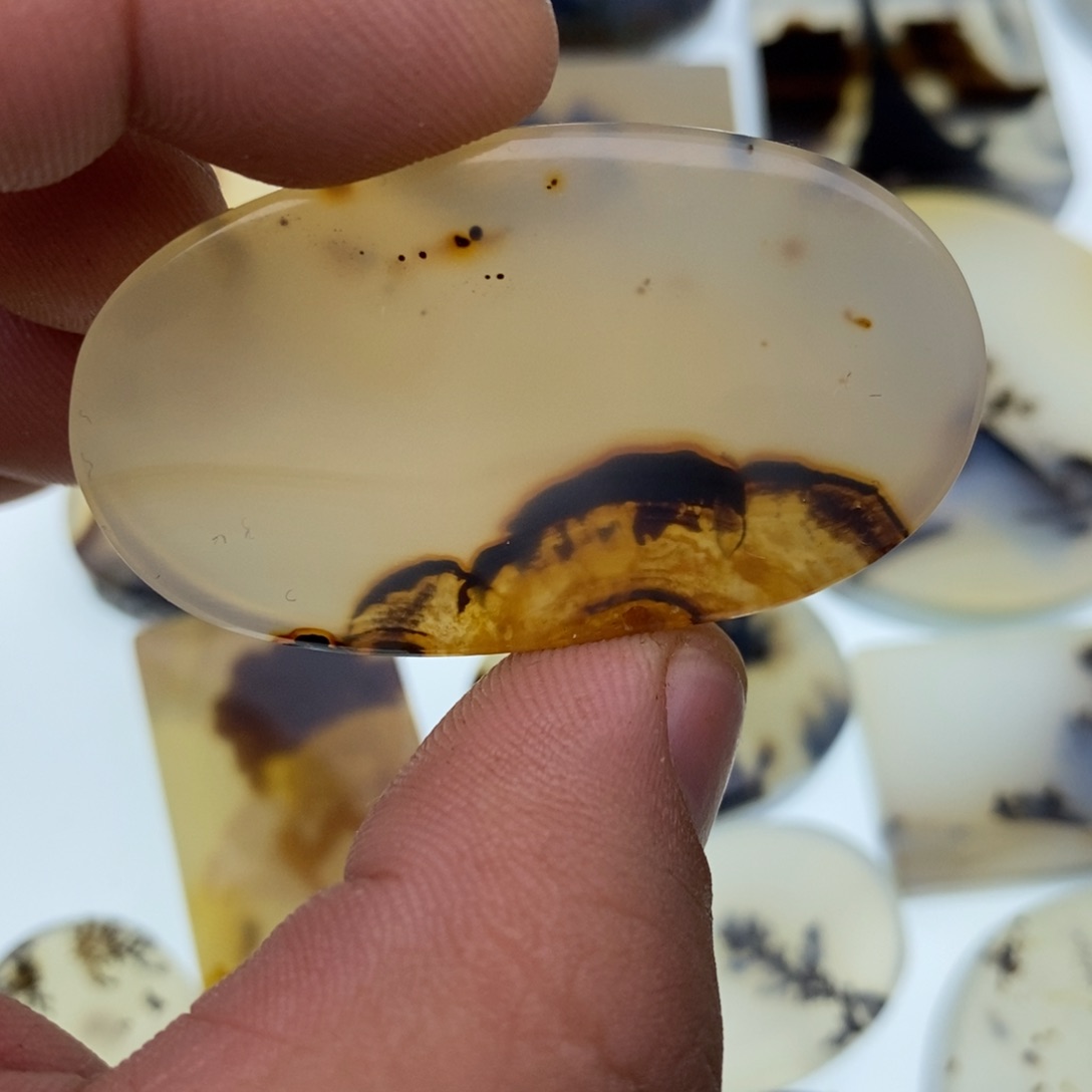 玛瑙/玉髓牌子足银镀金镶嵌