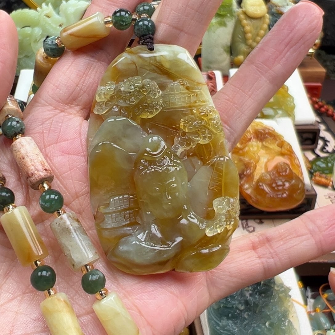 岫玉未镶嵌挂件挂件