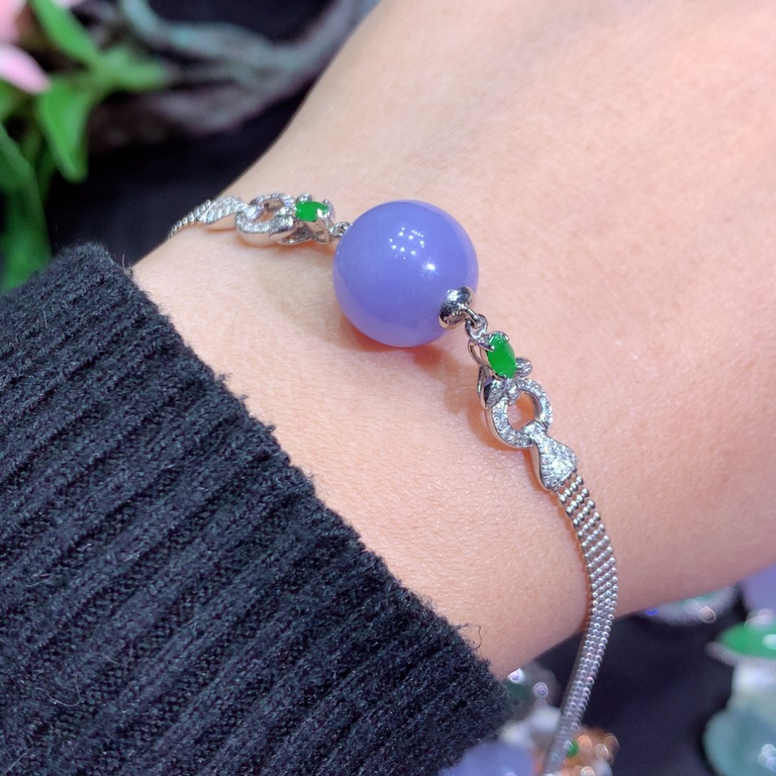 翡翠手链18K金镶嵌翡翠