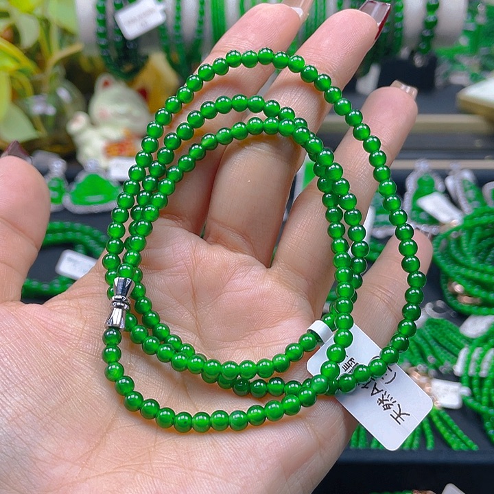 翡翠颈饰未镶嵌圆珠项链4