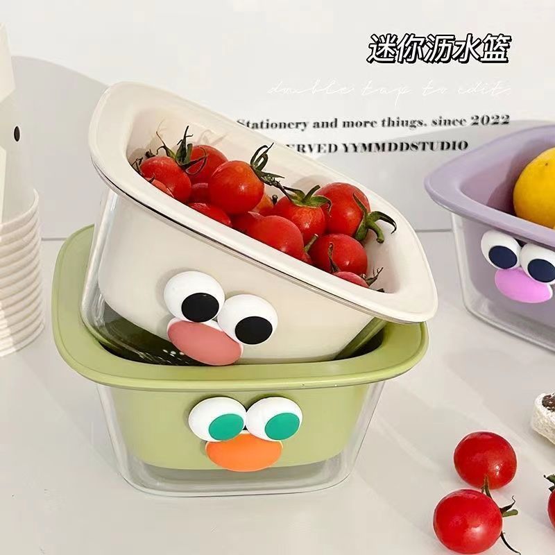 双层个性可爱洗菜神器水果盘沥水篮厨房客厅家用多功能菜篮子