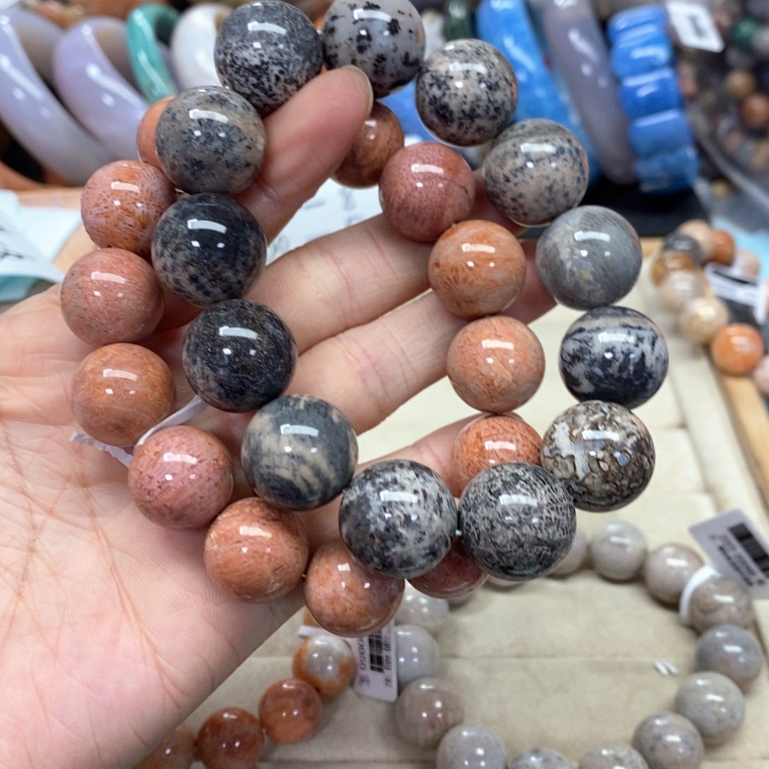 硅化珊瑚（珊瑚玉）手链未镶嵌(059