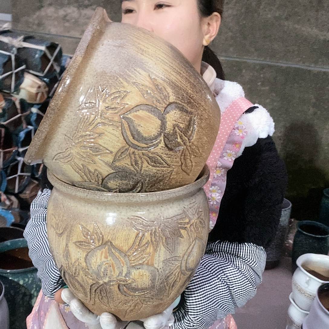 紫砂花盆正品口20高18