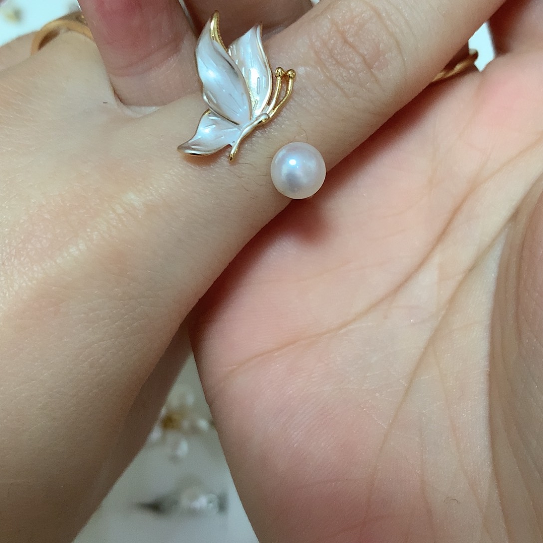 淡水珍珠戒指合金