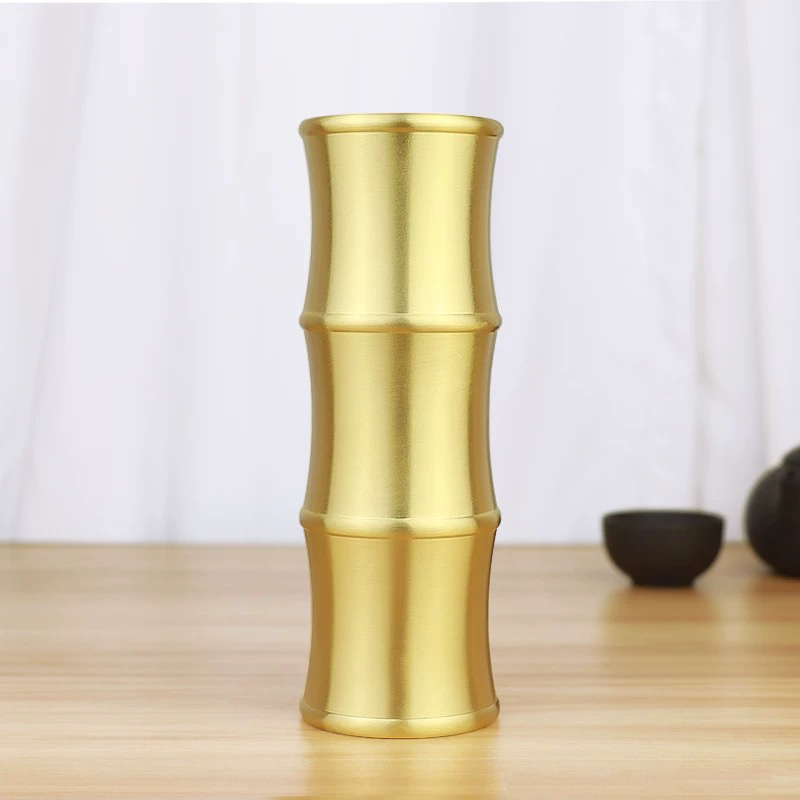 竹节香桶*香筒黄铜材质家居摆件