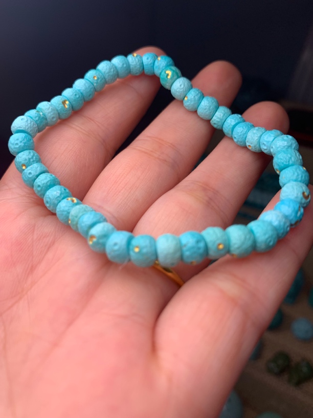 原矿高瓷蓝大肠手串