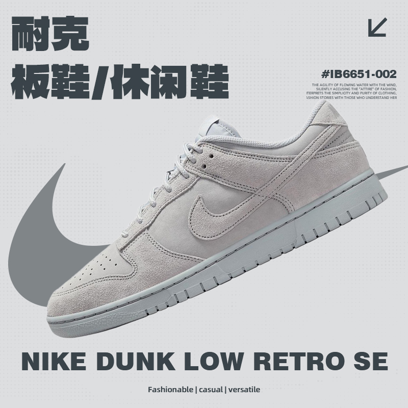 NIKE耐克男鞋NIKE DUNK LOW RETRO SE时尚双旦礼休闲鞋IB6651-002