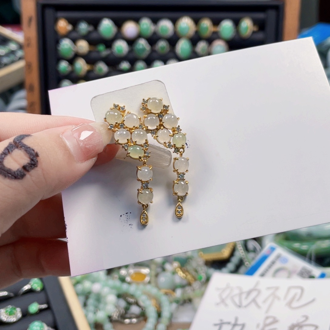 翡翠未镶嵌耳饰天然翡翠