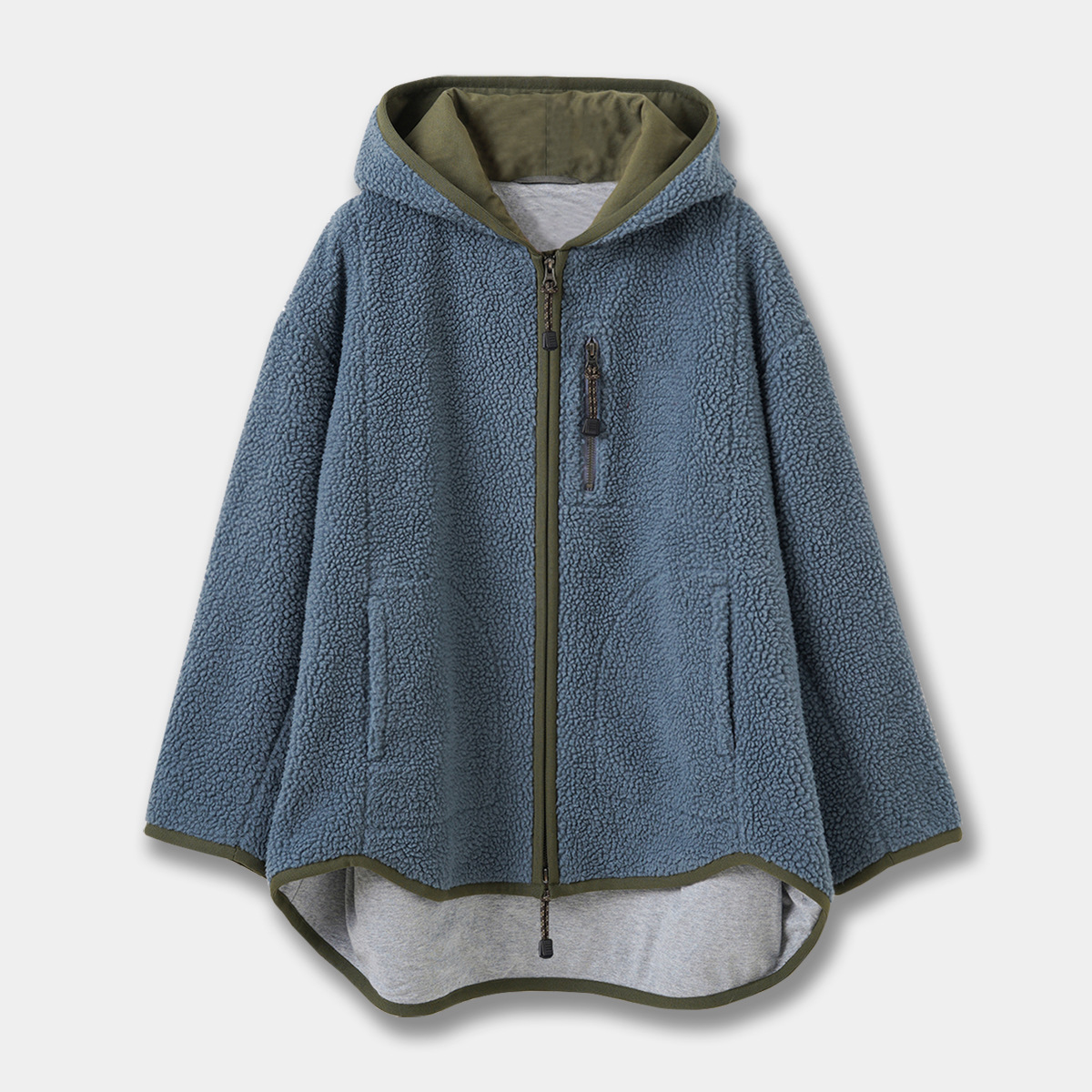 土星连帽卫衣保暖蓝灰色黑色保暖宽松oversize秋冬女抓绒外套