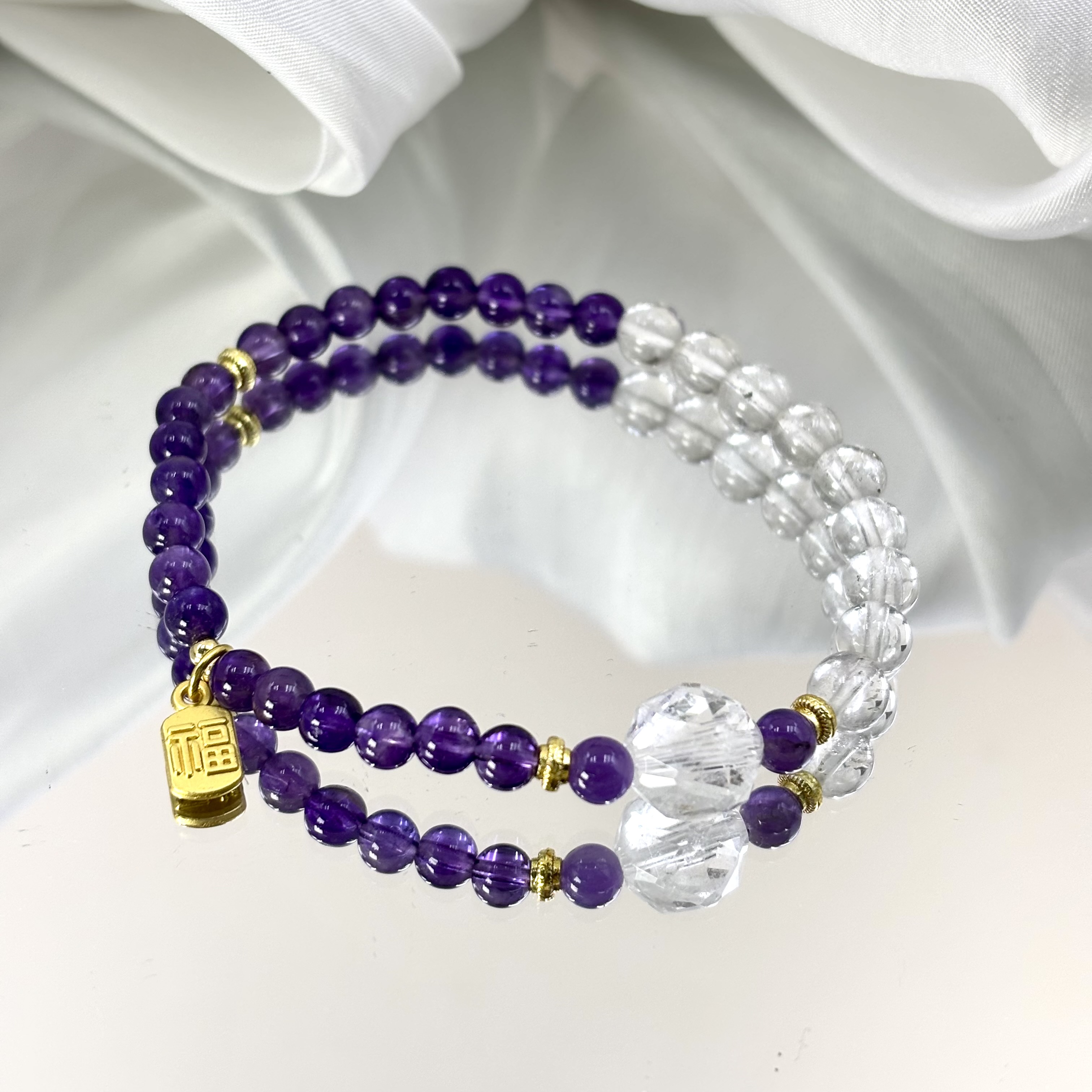 【晟伊】见者好Y紫水晶配比手串