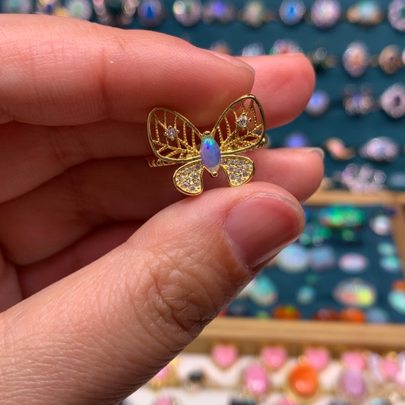 【闪购商品】欧泊银S925镶嵌戒指款式