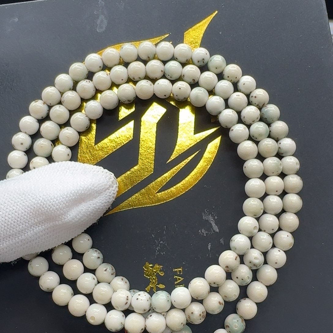 吊坠星月菩提112一物一图冰白绿背通体龙蛋6圆108