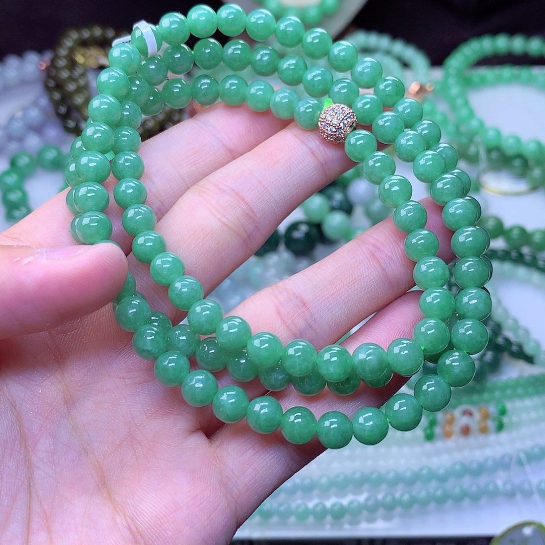 翡翠毛衣链未镶嵌