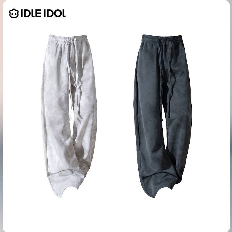 IDLE IDOL弯刀裤休闲裤直筒百搭宽松情侣纯色运动