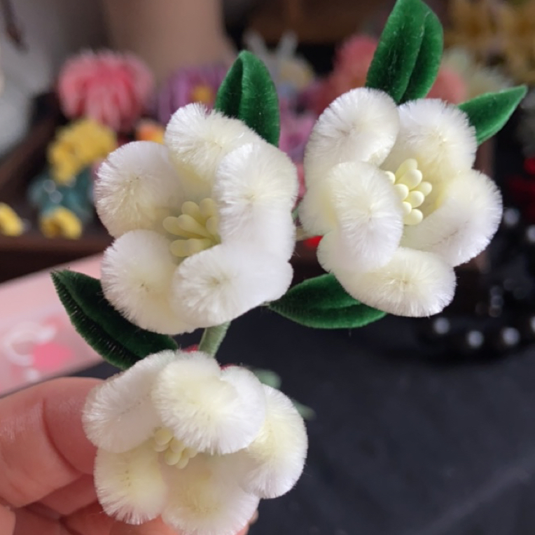 非遗绒花胖绒发簪