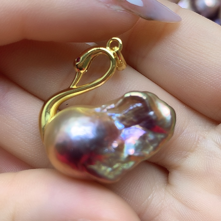 淡水珍珠耳饰银S925镶嵌