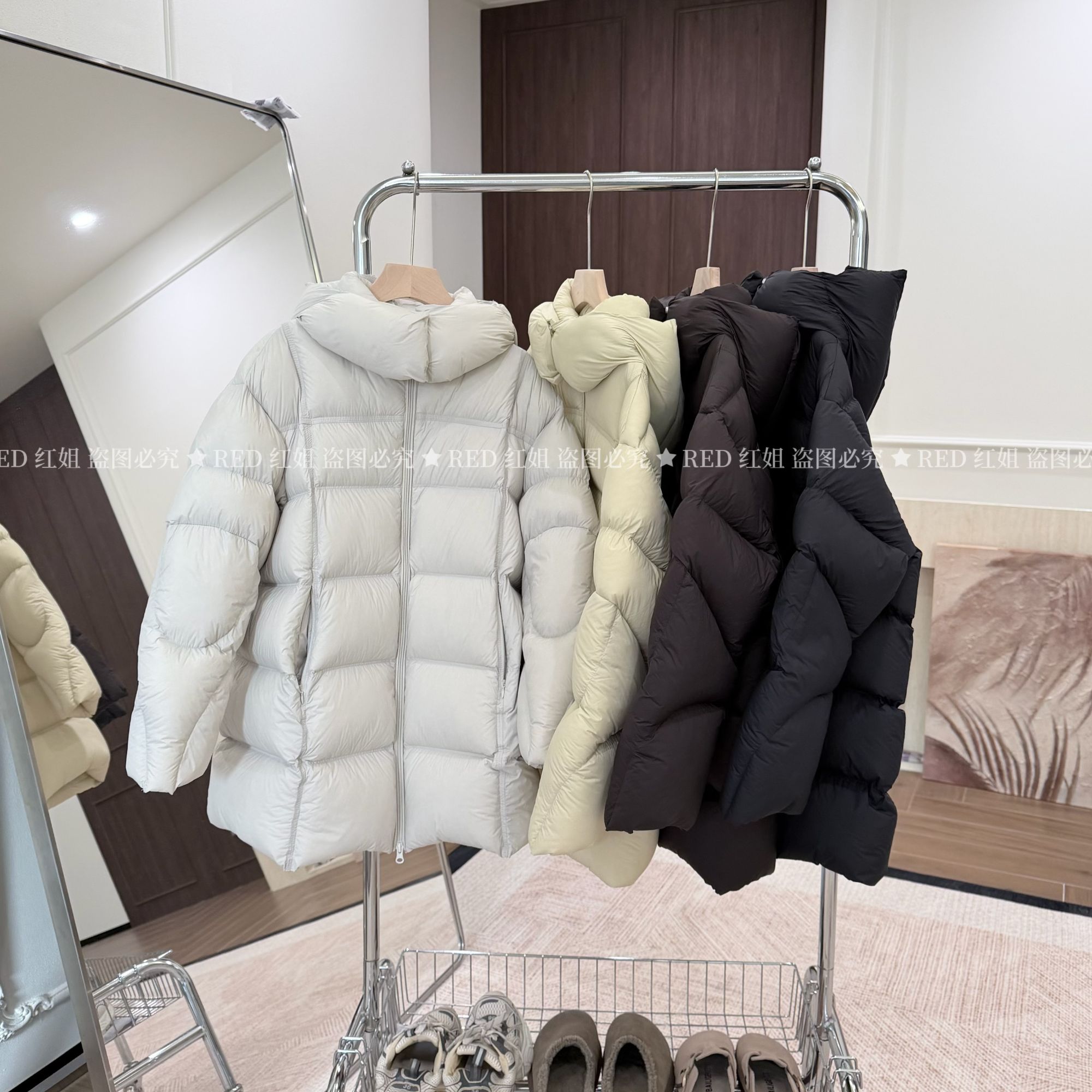 质量天花板~90白鸭绒~新款女士韩版显瘦显高气质中长款羽绒服