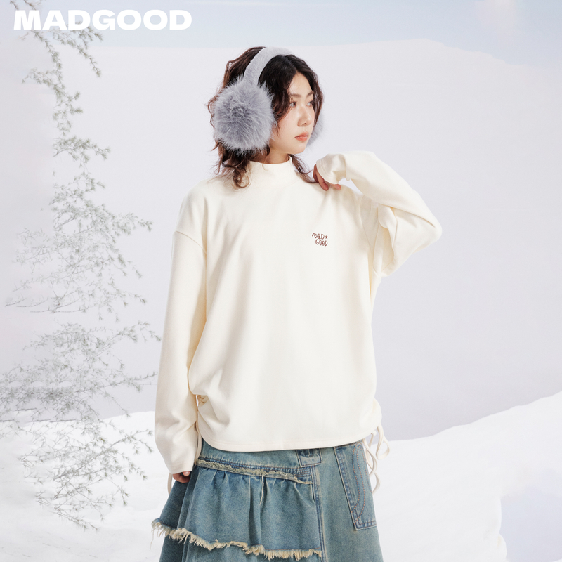 madgood马得工地日系下摆抽绳德绒基础高领打底MDGDTX141556