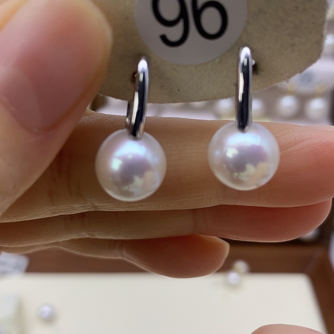 淡水珍珠耳饰银S925镶嵌