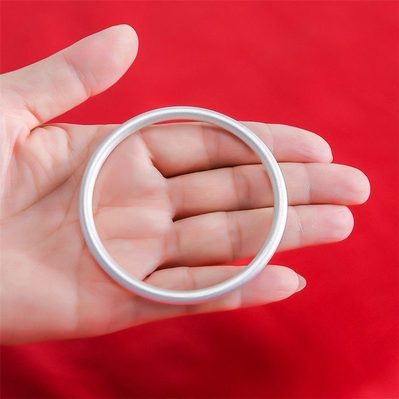 非金属珐琅手镯 999.9银古法素圈手镯实心磨砂闭口传承经典