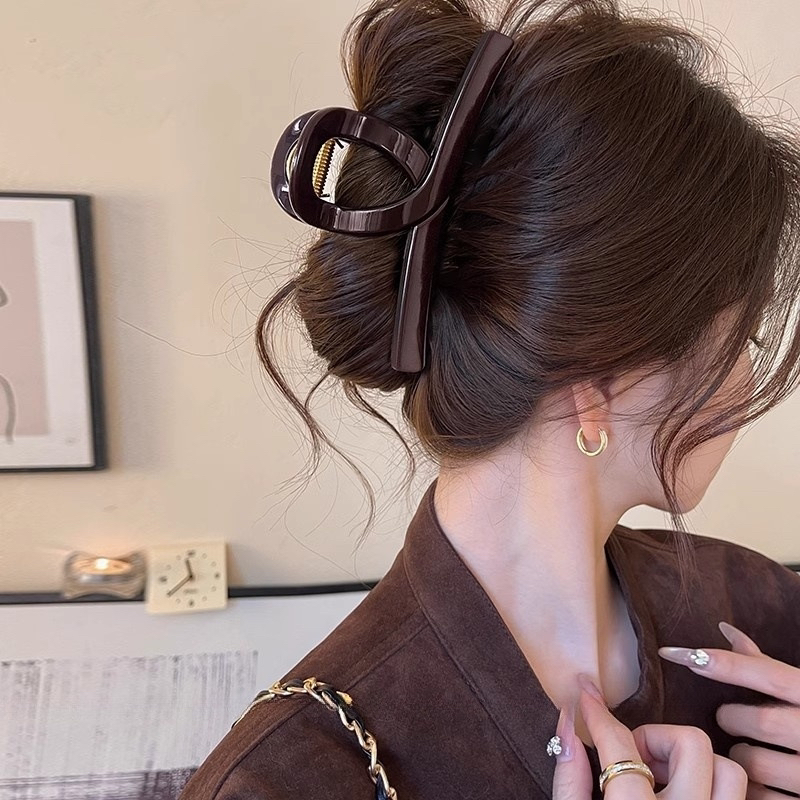 高质量简约百搭抓夹大号鲨鱼夹子发夹女后脑勺2025新款高级感发饰