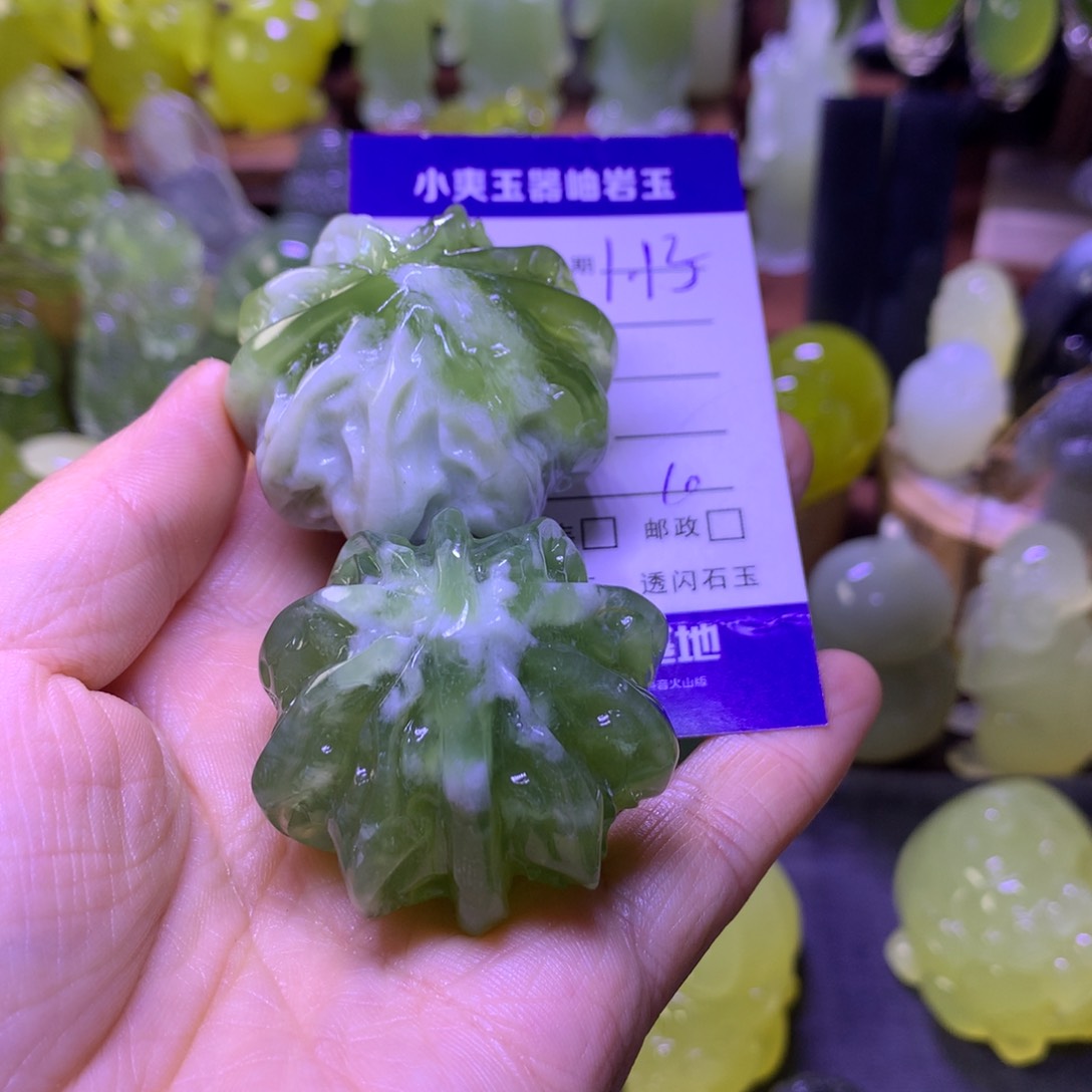 岫玉手把件未镶嵌晟*