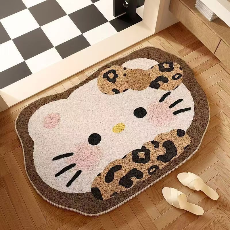 卡通可爱异形凯蒂猫地垫家用玄关易清洁耐脏入户门垫浴室吸水脚垫