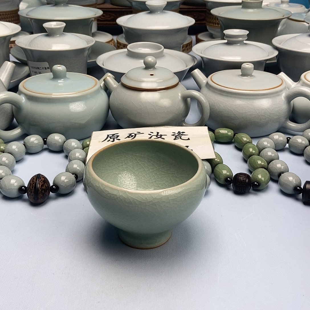 杯青釉釉鸡心杯原矿原釉原产地