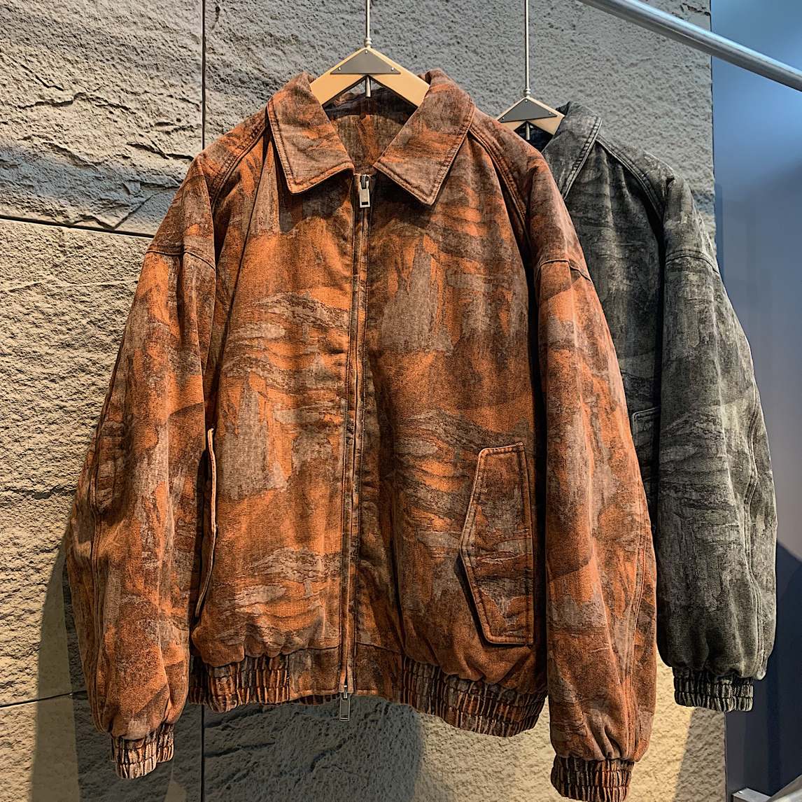 3653飞行夹克版型设计师油画系列复古中古羽绒服