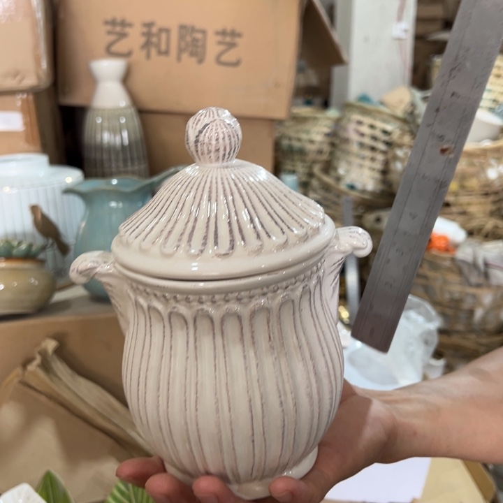摆件花瓶陶瓷微瑕捡漏高20口10公分